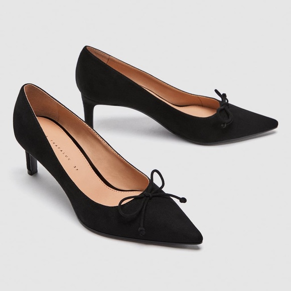 Zara black pump with bow NWT - Picture 1 of 5